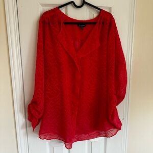 Le Château Sheer Red Blouse – Size XL